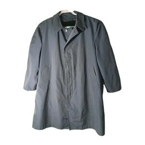 VTG Londontown Clipper Mist Blue Trench Coat Full Liner Removable Men’s 46 Short